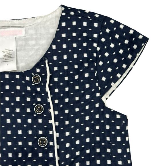 JANIE AND JACK Girls Navy Dress 4 - Picture 3 of 6